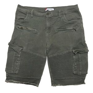 Denim House Men’s Green Flat Front Cargo Shorts Size 36